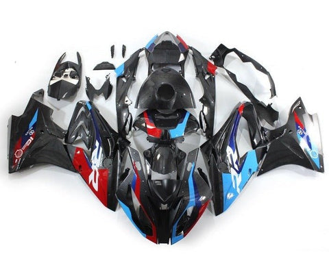 BMW S1000RR Fairings (2015-2016) Faux Carbon Fiber, Red, Blue at KingsMotorcycleFairings.com
