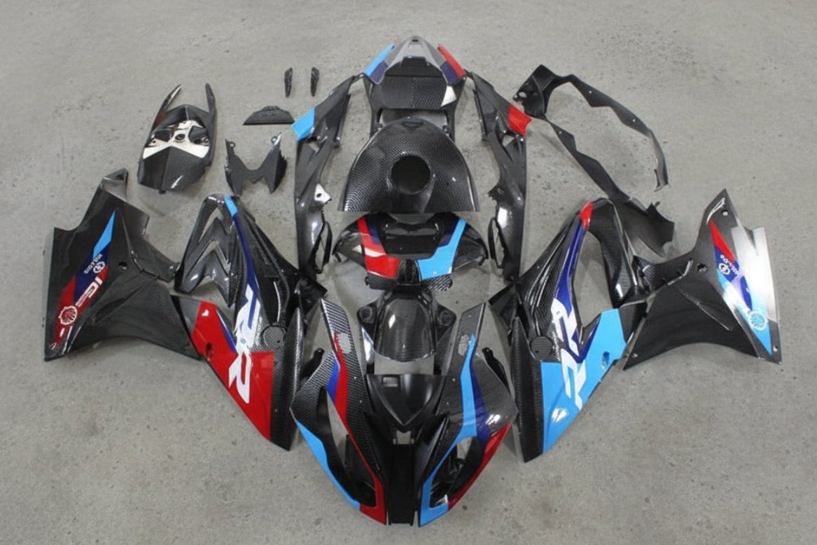 BMW S1000RR Fairings (2015-2016) Faux Carbon Fiber, Red, Blue at KingsMotorcycleFairings.com