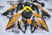 BMW S1000RR Fairings (2015-2016) Orange, Faux Carbon Fiber, Yellow at KingsMotorcycleFairings.com