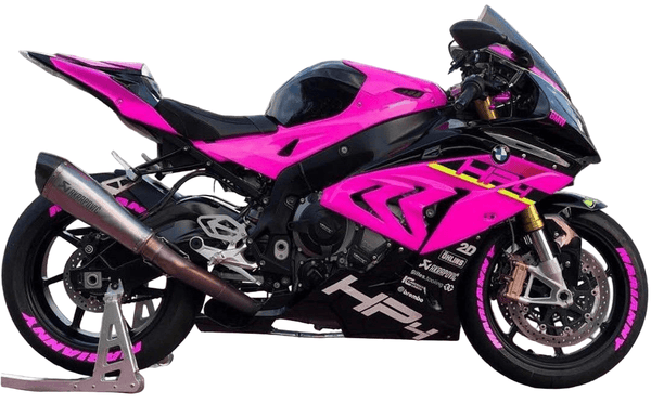 BMW S1000RR Fairings (2015-2016) Pink, Black HP4 at KingsMotorcycleFairings.com
