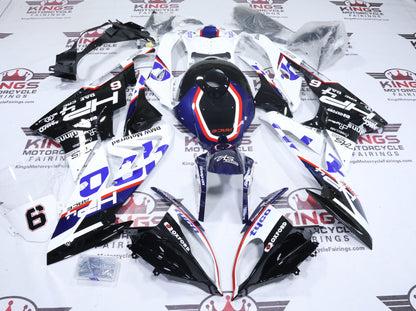 BMW S1000RR Fairings (2015-2016) White, Blue, Black, Tyco #6 at KingsMotorcycleFairings.com