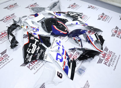 BMW S1000RR Fairings (2015-2016) White, Blue, Black, Tyco #6 from KingsMotorcycleFairings.com