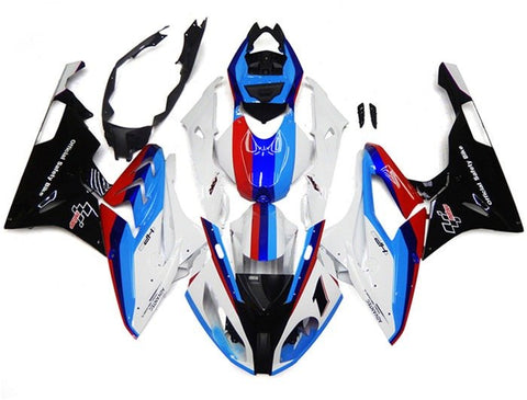 BMW S1000RR Fairings (2015-2016) White, Red, Blue Stripe at KingsMotorcycleFairings.com