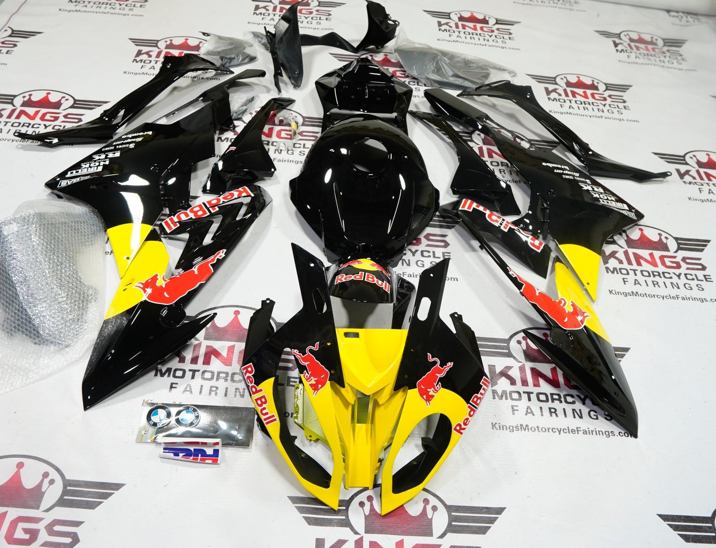BMW S1000RR Fairings (2017-2018) Black RedBull by KingsMotorcycleFairings.com