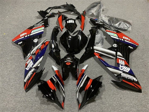 BMW S1000RR Fairings (2017-2018) Black, White, Red Stripe at KingsMotorcycleFairings.com