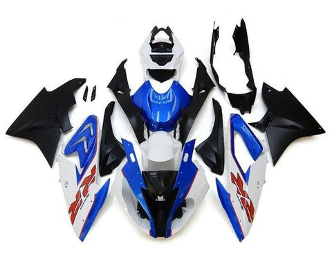 BMW S1000RR Fairings (2017-2018) Blue, White, Red Pinstripe RR at KingsMotorcycleFairings.com