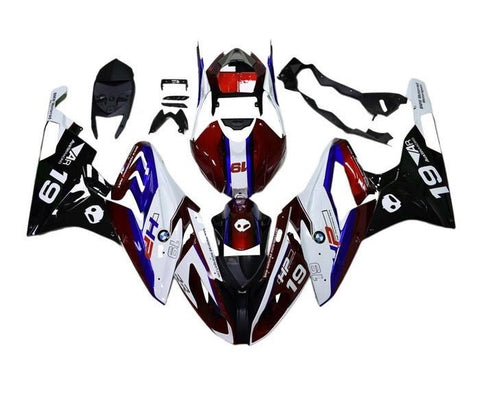 BMW S1000RR Fairings (2017-2018) Dark Red, White, Black, Blue at KingsMotorcycleFairings.com