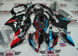 BMW S1000RR Fairings (2017-2018) Faux Carbon Fiber, Blue, Red at KingsMotorcycleFairings.com