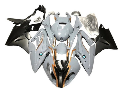 BMW S1000RR Fairings (2017-2018) Gray, Gold, Matte Black at KingsMotorcycleFairings.com