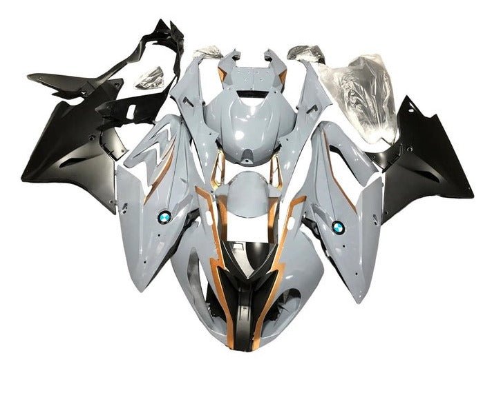 BMW S1000RR Fairings (2017-2018) Gray, Gold, Matte Black at KingsMotorcycleFairings.com