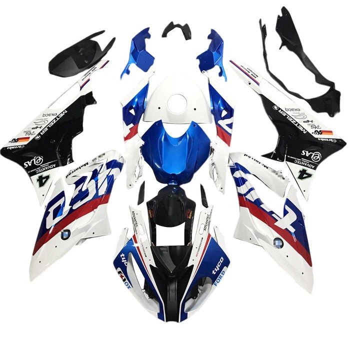 BMW S1000RR Fairings (2017-2018) White, Blue, Red, Tyco at KingsMotorcycleFairings.com