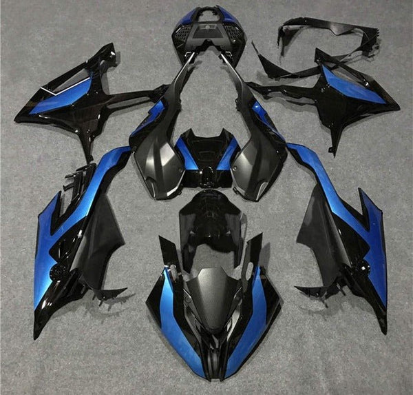 BMW S1000RR Fairings (2019-2022) Black, Metallic Blue at KingsMotorcycleFairings.com