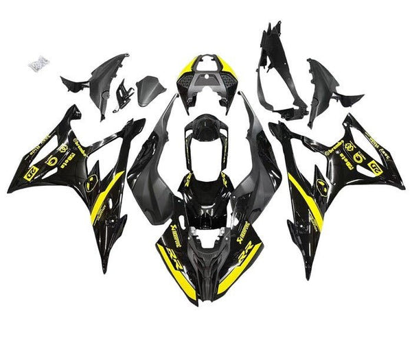 BMW S1000RR Fairings (2019-2022) Black, Yellow at KingsMotorcycleFairings.com