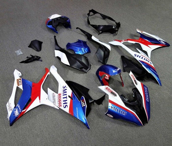 BMW S1000RR Fairings (2019-2022) Blue, White, Red, Smiths at KingsMotorcycleFairings.com
