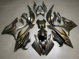 BMW S1000RR Fairings (2019-2022) Faux Carbon Fiber, Gold at KingsMotorcycleFairings.com