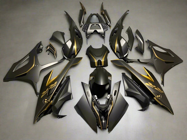 BMW S1000RR Fairings (2019-2022) Faux Carbon Fiber, Gold at KingsMotorcycleFairings.com