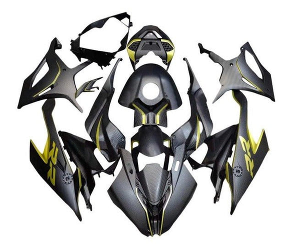 BMW S1000RR Fairings (2019-2022) Faux Carbon Fiber, Light Gold at KingsMotorcycleFairings.com