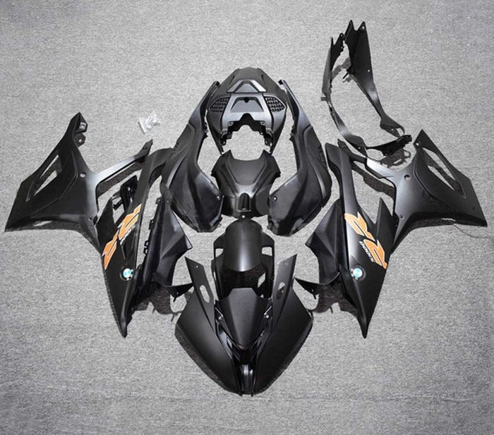 BMW S1000RR Fairings (2019-2022) Matte Black, Orange at KingsMotorcycleFairings.com