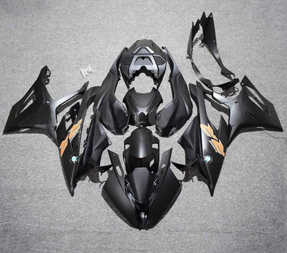 BMW S1000RR Fairings (2019-2022) Matte Black, Orange at KingsMotorcycleFairings.com