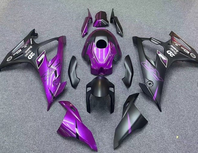 BMW S1000RR Fairings (2019-2022) Matte Black, Purple at KingsMotorcycleFairings.com