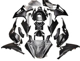BMW S1000RR Fairings (2019-2022) Matte Black, White Lines at KingsMotorcycleFairings.com