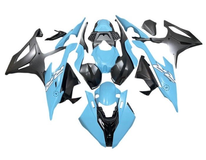BMW S1000RR Fairings (2019-2022) Matte Blue, Black, White at KingsMotorcycleFairings.com