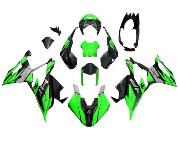 BMW S1000RR Fairings (2019-2022) Matte Green, Black, Silver at KingsMotorcycleFairings.com