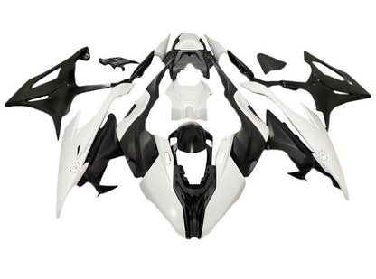 BMW S1000RR Fairings (2019-2022) Matte White, Matte Black at KingsMotorcycleFairings.com