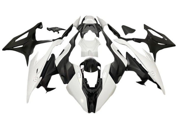 BMW S1000RR Fairings (2019-2022) Matte White, Matte Black at KingsMotorcycleFairings.com