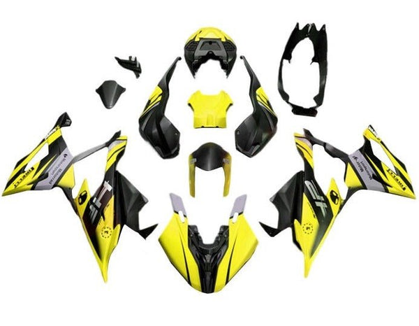 BMW S1000RR Fairings (2019-2022) Matte Yellow, Black, Gray at KingsMotorcycleFairings.com