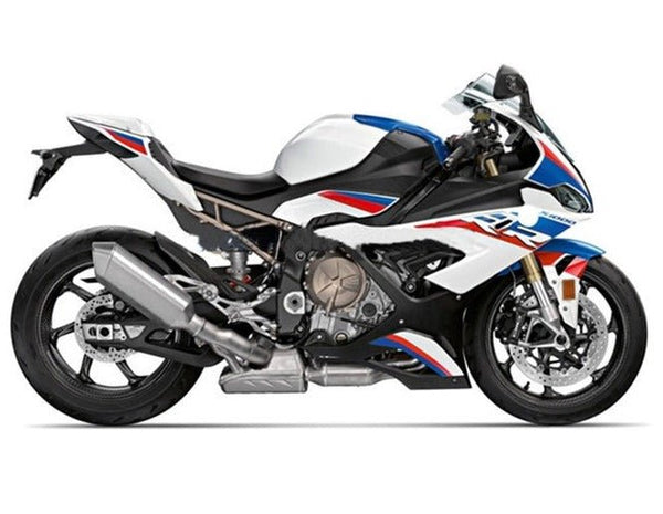 BMW S1000RR Fairings (2019-2022) White, Blue, Red Stripe at KingsMotorcycleFairings.com
