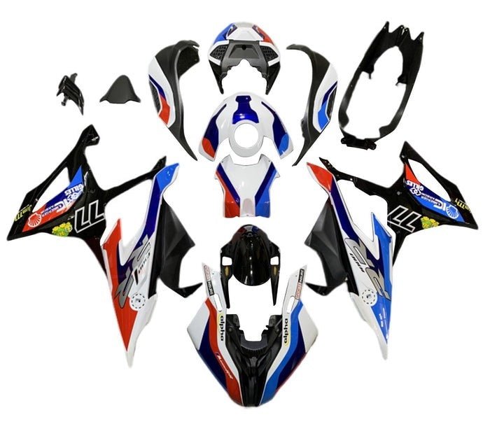 BMW S1000RR Fairings (2019-2022) White, Red, Blue, Black #77 at KingsMotorcycleFairings.com