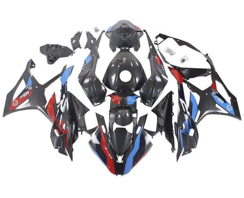 BMW S1000RR Fairings (2023-2024) Faux Carbon Fiber, Red, Blue at KingsMotorcycleFairings.com