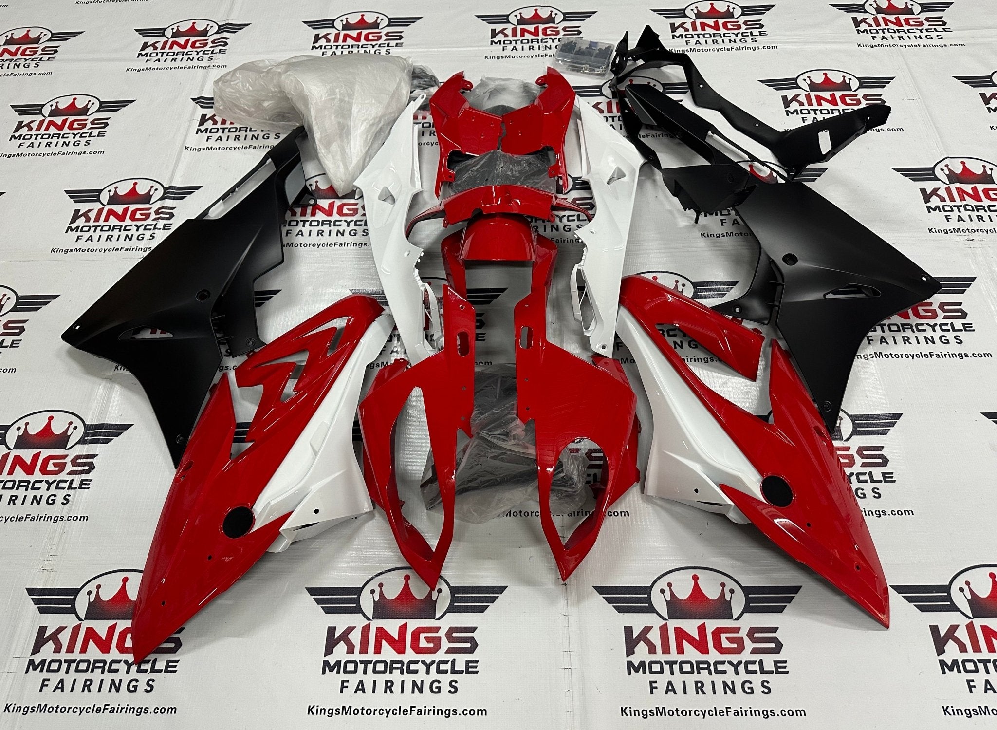 BMW S1000RR Fairings (2015-2016) Red, White, Matte Black at KingsMotorcycleFairings.com