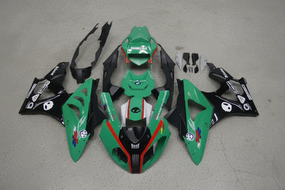 BMW S1000RR Fairings (2009-2014) Green, Black, Red Stripe at KingsMotorcycleFairings.com