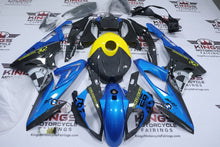 BMW S1000RR Fairings (2015-2016) Blue, Faux Carbon Fiber, Yellow from KingsMotorcycleFairings.com