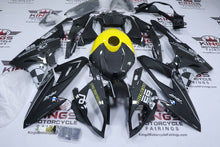 BMW S1000RR Fairings (2015-2016) Faux Carbon Fiber, Matte Black, Yellow from KingsMotorcycleFairings.com