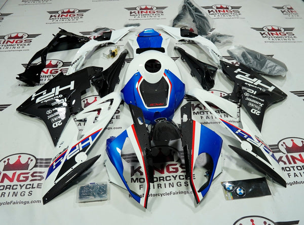 BMW S1000RR Fairings (2017-2018) Carbon Fiber, White, Blue, Red HP at KingsMotorcycleFairings.com