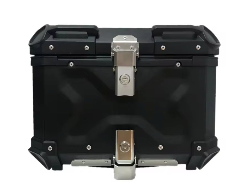 Black 45L Aluminum Motorcycle Top Box Storage at KingsMotorcycleFairings.com 