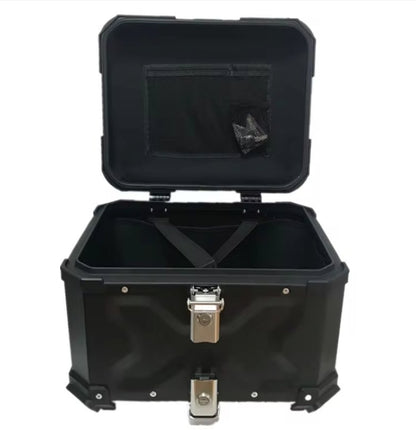 Black 45L Aluminum Motorcycle Top Box Storage at KingsMotorcycleFairings.com 