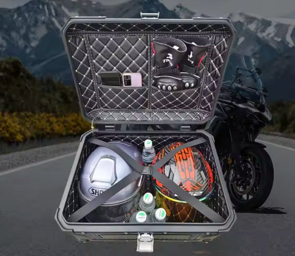 Black Motorcycle Top Box Storage, 65 Liter | Kings