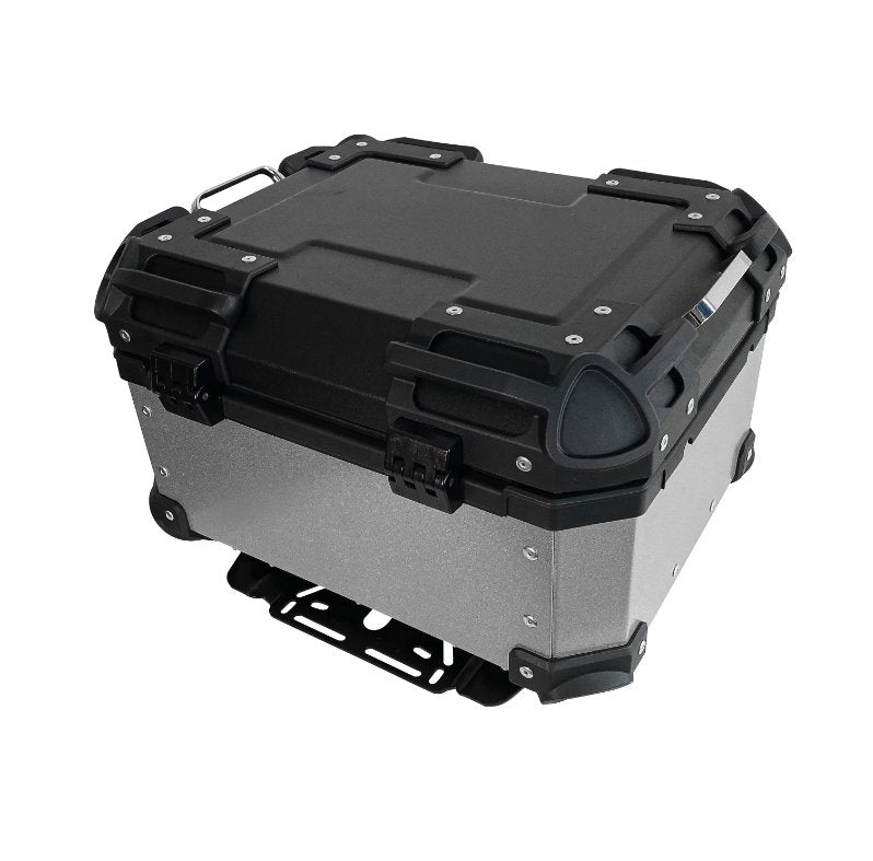 Black Silver Neon 35L Aluminum Motorcycle Top Box Storage at KingsMotorcycleFairings.com!