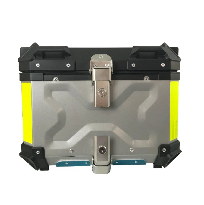 Black Silver Neon 45L Aluminum Motorcycle Top Box Storage at KingsMotorcycleFairings.com
