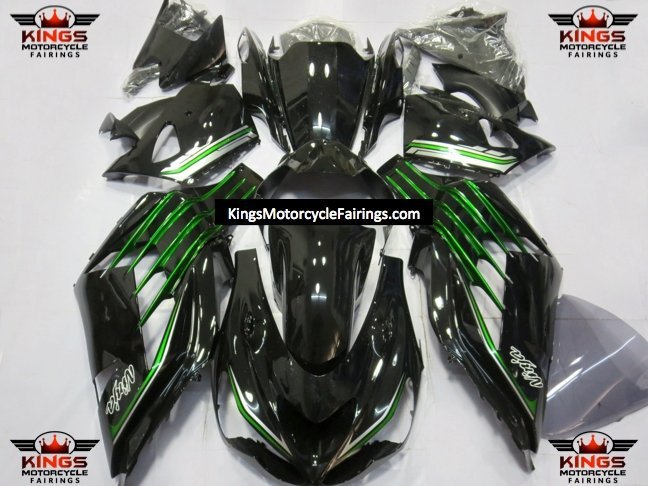 Fairings | Kawasaki ZX14R (2012-2024) Black, Metallic Green | Kings