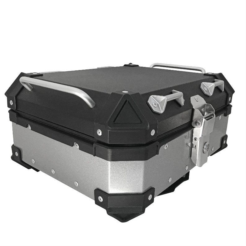 Black & Silver Aluminum Motorcycle Top Boxes at KingsMotorcycleFairings.com