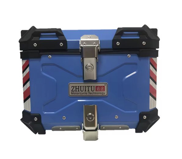 Blue 45L Aluminum Motocycle Top Box Storage at KingsMotorcycleFairings.com!