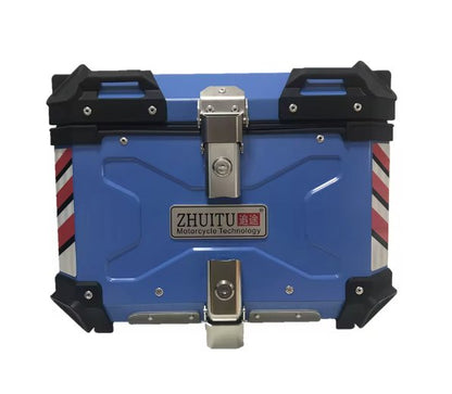 Blue 45L Aluminum Motocycle Top Box Storage at KingsMotorcycleFairings.com!