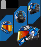 Blue & White Animal Motorcycle Helmet