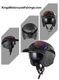 Carbon Fiber Matte 9k RHKC Open Face Motorcycle Helmet at KingsMotorcycleFairings.com