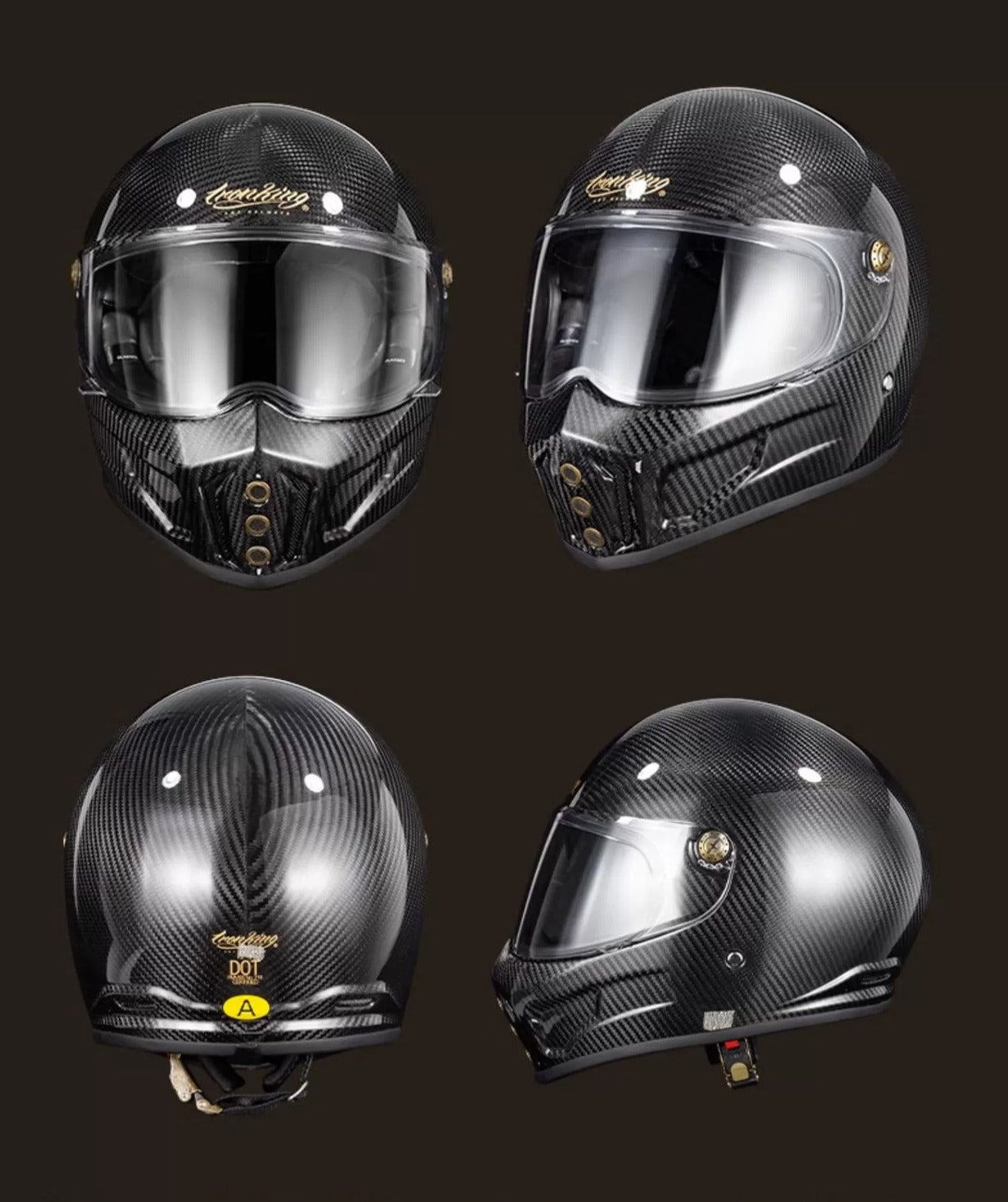 Carbon Fiber iron King Motorcycle Helmet at KingsMotorcycleFairings.com